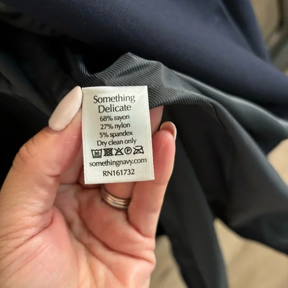 Something Navy Danielle Blazer Jacket Double Breasted Suit Coat Ponte Blue M - Picture 10 of 15